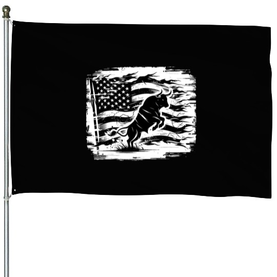 Rodeo Bull Riding Livestock Show Farmer Cattle House Flags