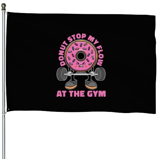 Fitness Donut Donut Gym House Flags
