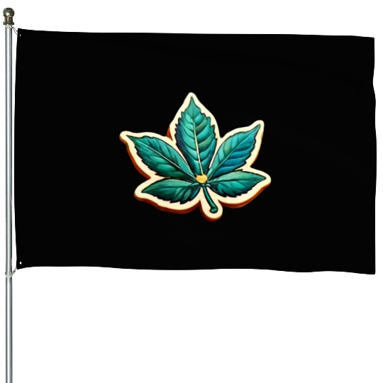 Marijuana Leaf House Flags