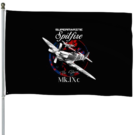 Supermarine Spitfire MK.IXc WW2 Fighter Plane House Flags