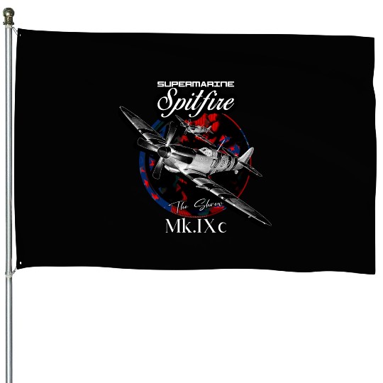 Supermarine Spitfire MK.IXc WW2 Fighter Plane House Flags