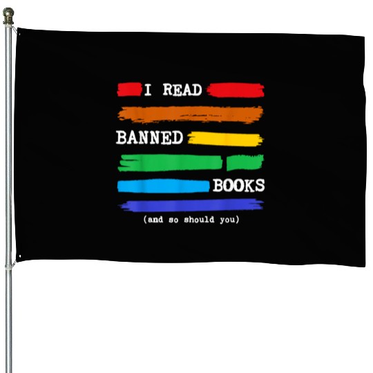 I Read Banned Books Colorful 2023 National Libr House Flags