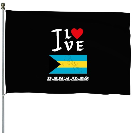 I Love Bahamas House Flags