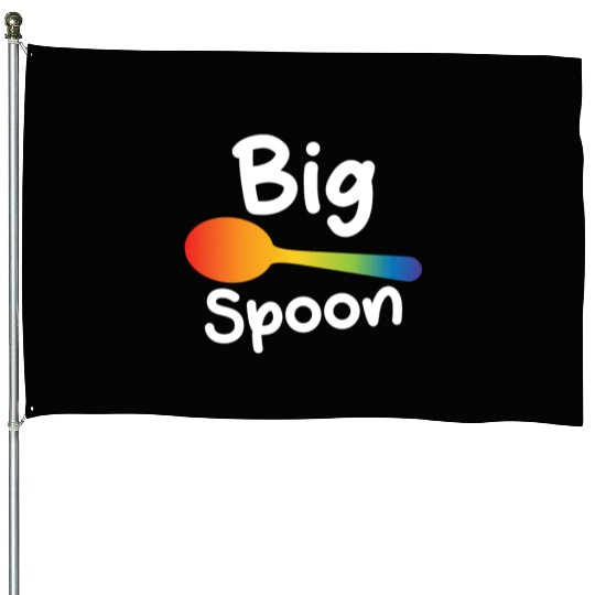Big Spoon LGBT Pride Gay Lesbian Couple Matching House Flags