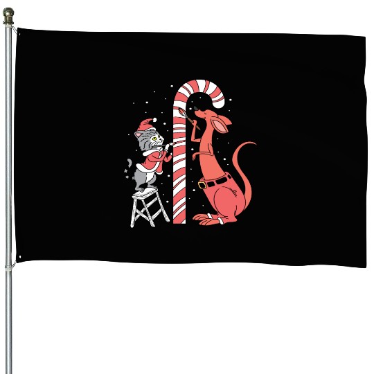 Delicious Candy Cane Foodie and Candy Lover Gift House Flags