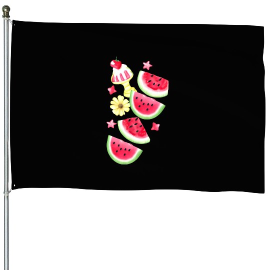 Watermelon Sweet Summer Treat Design House Flags