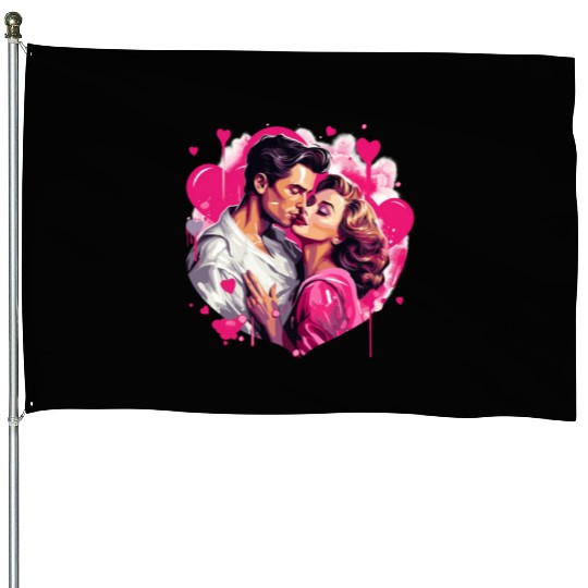 Valentine's Day, Hollywood Lovers Vintage Poster House Flags