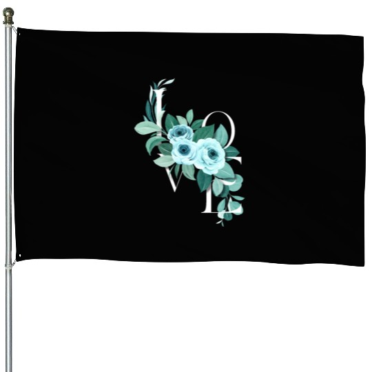 A Teal Rose Love Affair House Flags