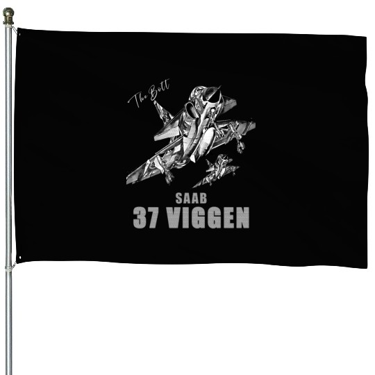 Saab 37 Viggen Swedish Multi Combat Aircraft House Flags