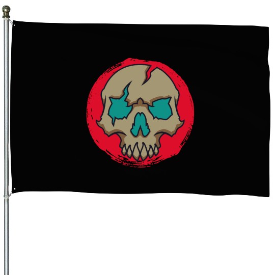 Animal crossing skull House Flags