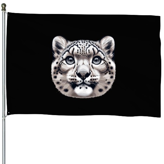 Snow Leopard Leopard White Leopard House Flags