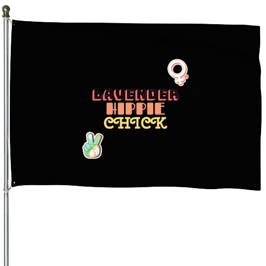 Aromatherapy Lavender Hippie Chick House Flags