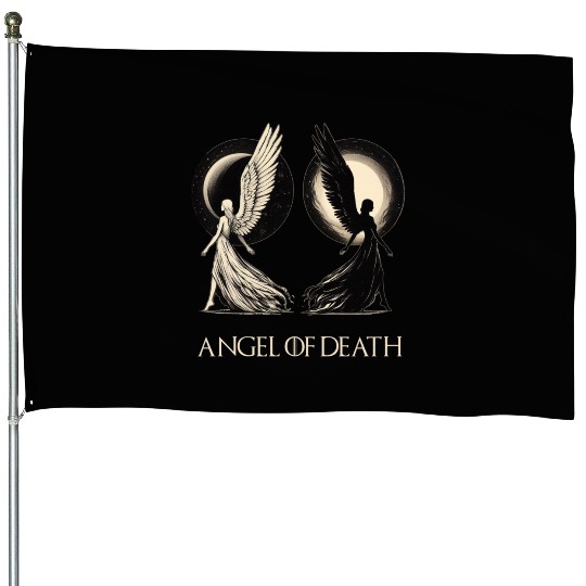 Angel of Death - Sun And Moon Mystical Artwork House Flags