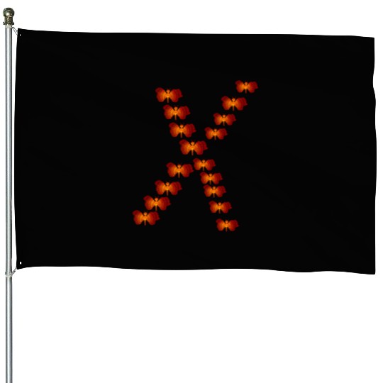 X butterfly House Flags