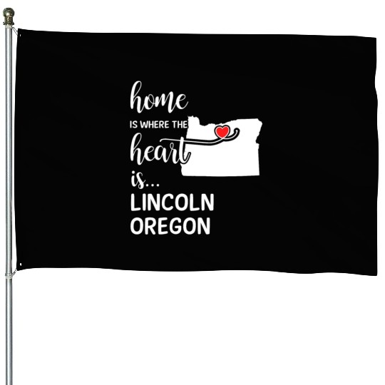 Lincoln County Oregon Is Where My Heart Is Gift House Flags