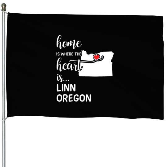 Linn County Oregon Is Where My Heart Is Gift House Flags