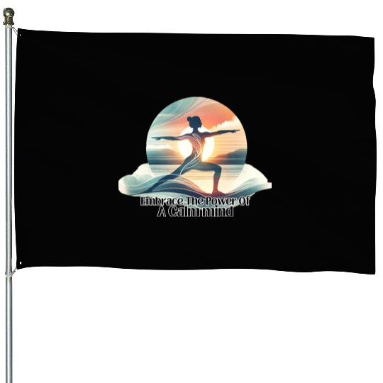 Yoga Sunset Serenity House Flags
