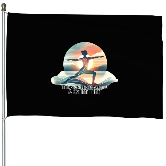 Yoga Sunset Serenity House Flags