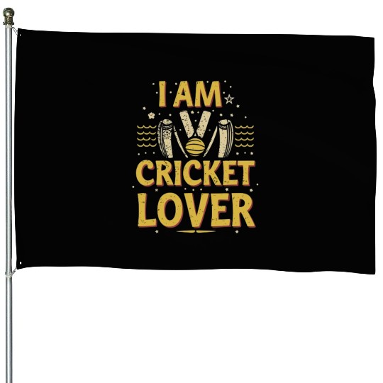 i am cricket lover House Flags