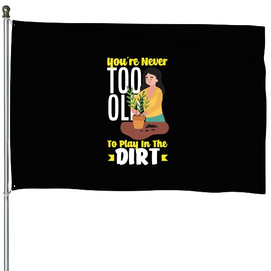 Funny Garden Gardener Gardening Landscaper Gift House Flags