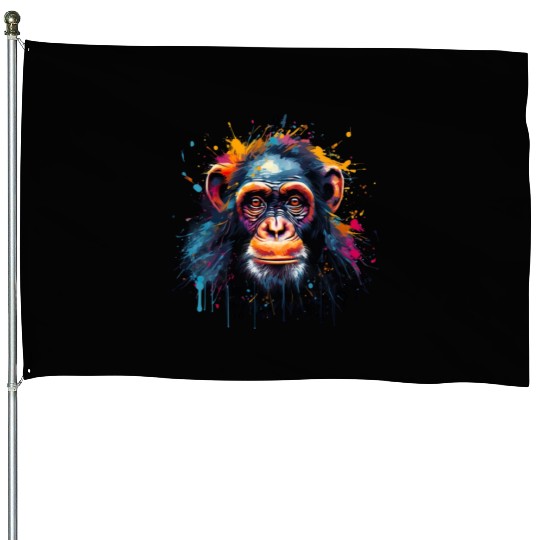 Street Art Monkey Urban Rap Street Monkey House Flags