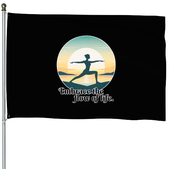 Sunrise Yoga Pose House Flags