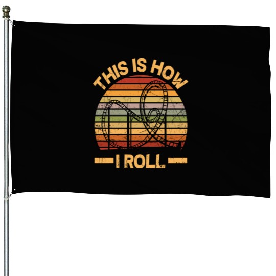 Retro Funny Roller Coaster Lover Roller Coaster House Flags