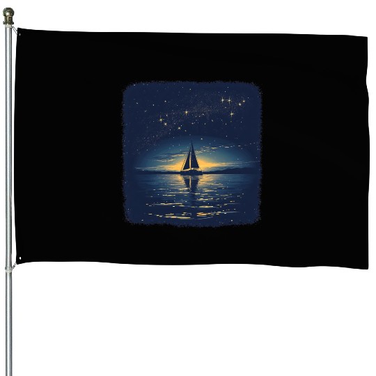 Starry Night Sailing Catamaran House Flags