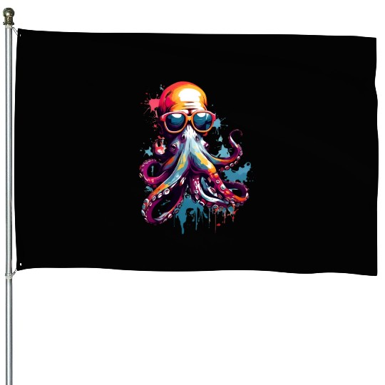 octopus colored unique design House Flags