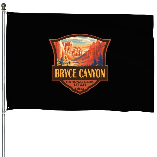 Bryce Canyon National Park Travel Retro Badge House Flags