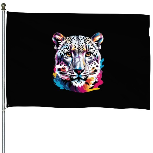 Snow leopard House Flags