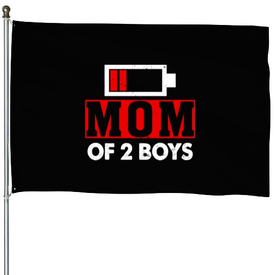 Mom of 2 Boys Mom and Son Matching Mom Gifts House Flags