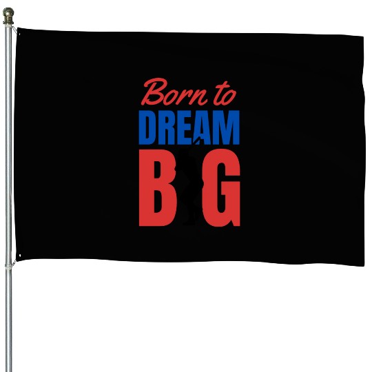 Red and Blue baseball Typography House Flags 2