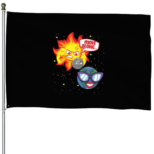 Total Solar Eclipse Move Along 4.08.24 Funny Kidsm House Flags