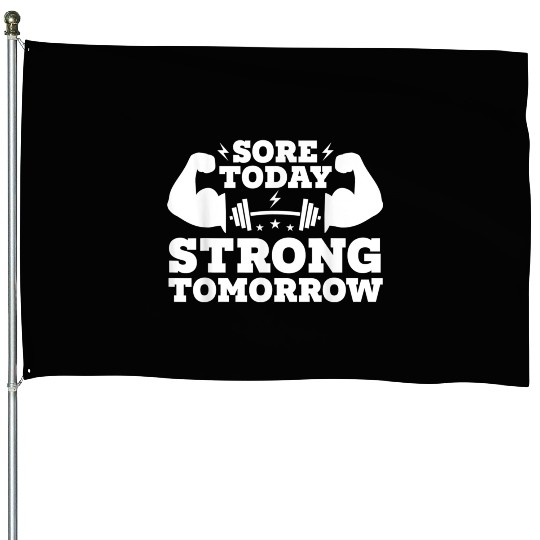 Motivational Fitness Gym Exercise House Flags