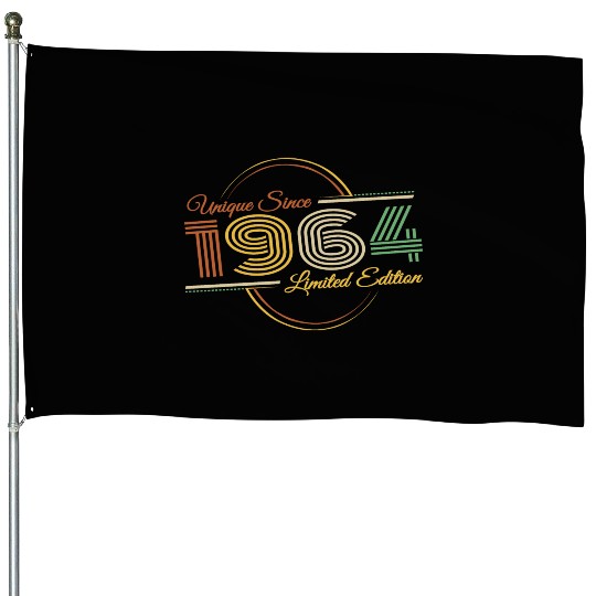 Vintage 1964 60th Birthday Retro Unique House Flags