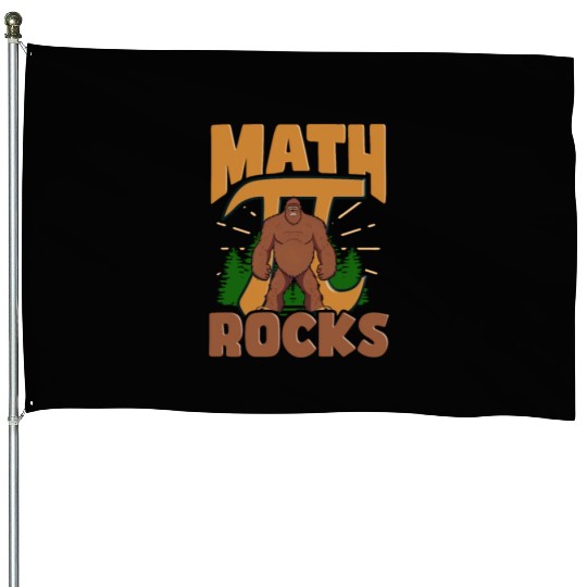 Pi Day Math Rocks Sasquatch House Flags