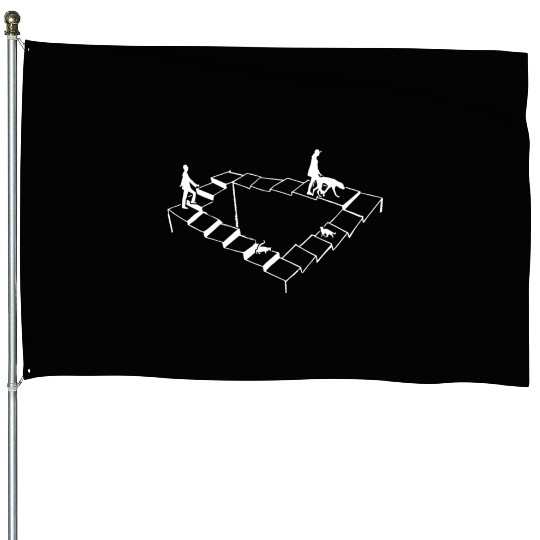 Optical Illusion Architect Penrose Steps Illusion House Flags