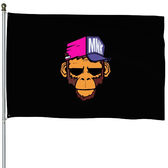 Modern Urban Monkey House Flags
