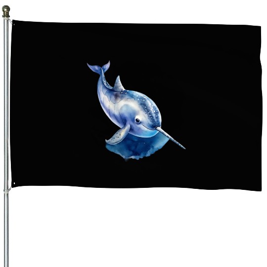 Narwhal Whale House Flags