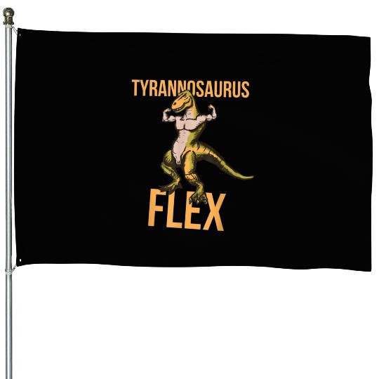 Tyrannosaurus Flex Weightlifting Powerlifting House Flags