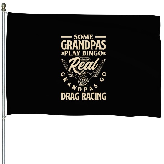 Funny Drag Race Drag Racing Gift House Flags