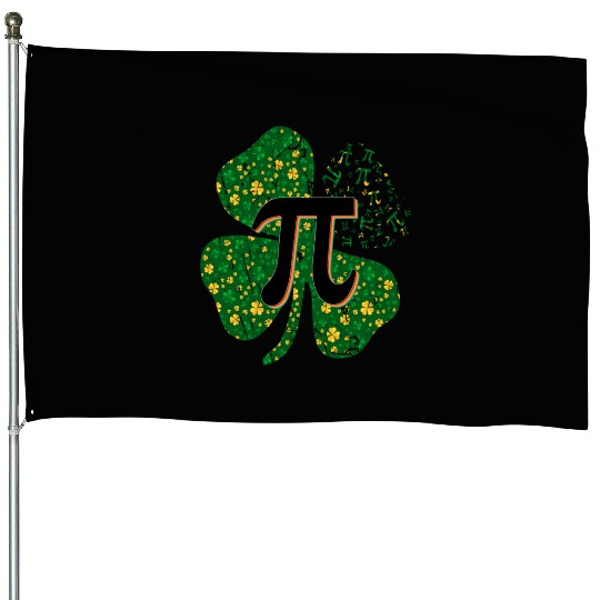 Irish Math 3.14 Pi Day Shamrock St Patrick's Day House Flags