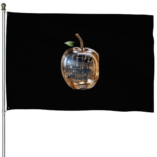 Crystal Apple with music nout & Instruments House Flags