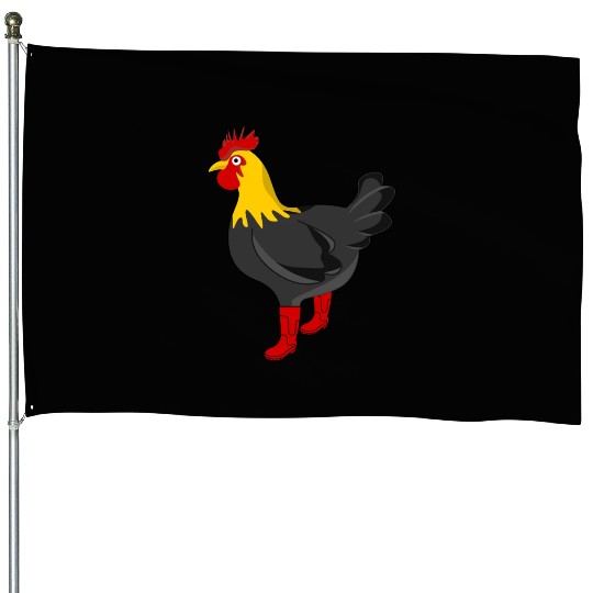 Farmer Rain Boots Chicken Farm Chickens House Flags