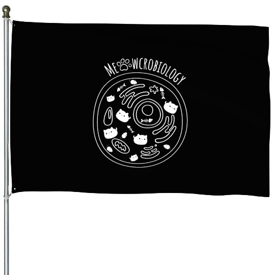 Meowcrobiology Cat Science Nerd Design House Flags