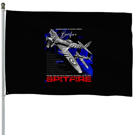 Spitfire Vintage English WW2 Fighter Aircraft House Flags