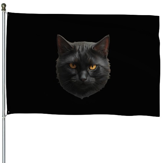 black cat face House Flags