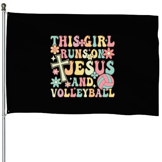 Volleyball Girl House Flags