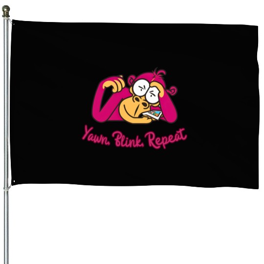 Sleepy Monkey's Mantra: Yawn, Blink, Repeat House Flags